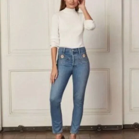 Boyish Billy Fantasia Blue Jeans Embroidery Flower - Picture 5 of 8